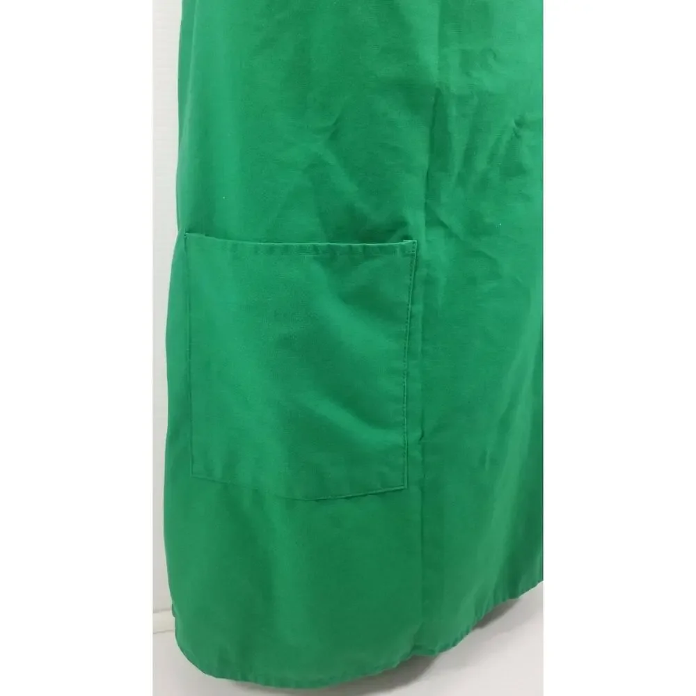 QQ) Green Adult Chef Server Waiter Waitress Apron Single Pocket Cotton Polyester